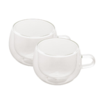 Conjunto 2 Xícaras de Café e Chá Parede Dupla de Vidro Borossilicato 240ml