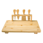 Tábua De Frios Bambu Com Utensílios 5 Peças Class Home