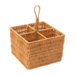 Porta Talher e Organizador, Possui 4 Compartimentos Produzidos em Fibra Natural, Funcional Para Armazenar Talheres e outros Utensílios Domésticos. Decore Seu Ambiente Com um Toque Rústico.