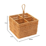 Porta Talher e Organizador, Possui 4 Compartimentos Produzidos em Fibra Natural, Funcional Para Armazenar Talheres e outros Utensílios Domésticos. Decore Seu Ambiente Com um Toque Rústico. - Imagem 4