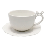 Jogo 8 peças para café Lacet em new bone china 110ml branco