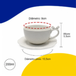 Jogo 8 peças para café Lacet em new bone china 110ml branco - Imagem 4