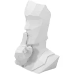 Escultura Decorativa Mármore Silêncio Branco 23647 -  13,9X11,8X20 - 600 - Imagem 2