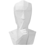 Escultura Decorativa Mármore Silêncio Branco 23647 -  13,9X11,8X20 - 600 - Imagem 3