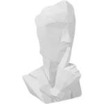 Escultura Decorativa Mármore Silêncio Branco 23647 -  13,9X11,8X20 - 600