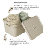 Caixa Organizadora Ou com Tampa 18L Linha Cube - Imagem 2