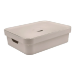 Caixa Organizadora Grande 16l Com Tampa 45x35x13cm Bege Ou
