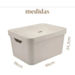 Caixa Organizadora Ou com Tampa 18L Linha Cube - Imagem 3